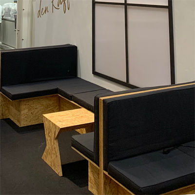 Bank Kaffeewerkstatt Stoffbezug Anthrazit OSB