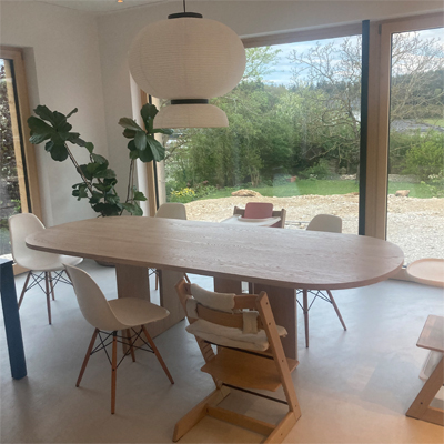 XXL Konferenztisch Eiche Weiß lasiert 3m