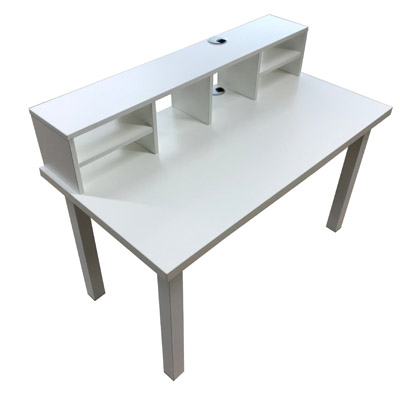 B�rotisch Ordnung wei� beschichtet HPL mit Aufsatz und Metallf��en